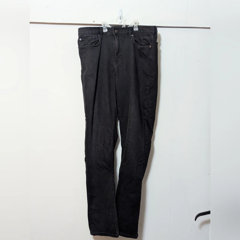 Men's Banana Republic The Traveler Slim Fit Jeans 36*36 Black Zip Fly
